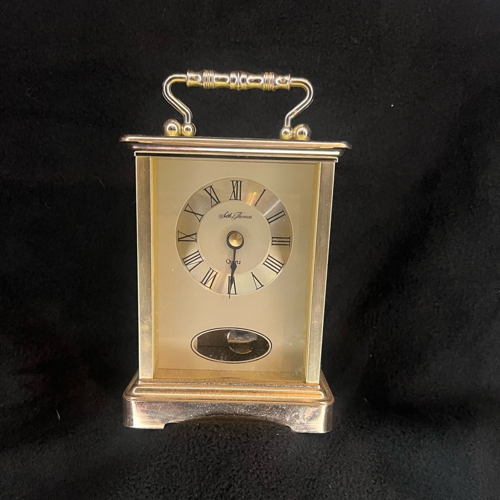 Brass desk clock